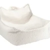Outlet Fauteuil pouf Cream White molletonné Fauteuil / Pouf