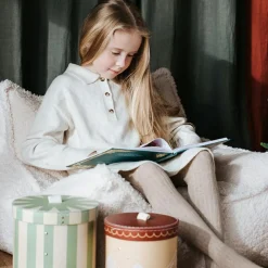 Outlet Fauteuil pouf Cream White molletonné Fauteuil / Pouf