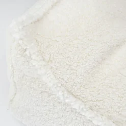 Outlet Fauteuil pouf Cream White molletonné Fauteuil / Pouf