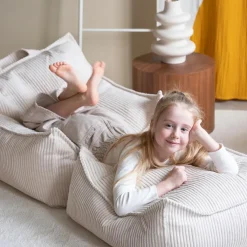 Wigiwama Fauteuil pouf Marshmallow velours côtelé