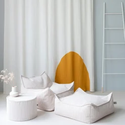 Wigiwama Fauteuil pouf Marshmallow velours côtelé