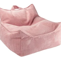 Wigiwama Fauteuil pouf Pink Mousse velours côtelé