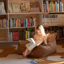 Wigiwama Fauteuil pouf Toffee velours côtelé