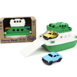 Green Toys Ferry vert et 2 petites voitures