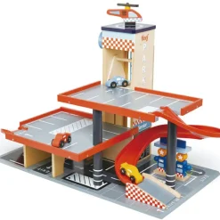 Sale Garage et station de service Blue Bird en bois Petites Voitures, Véhicules Et Circuits