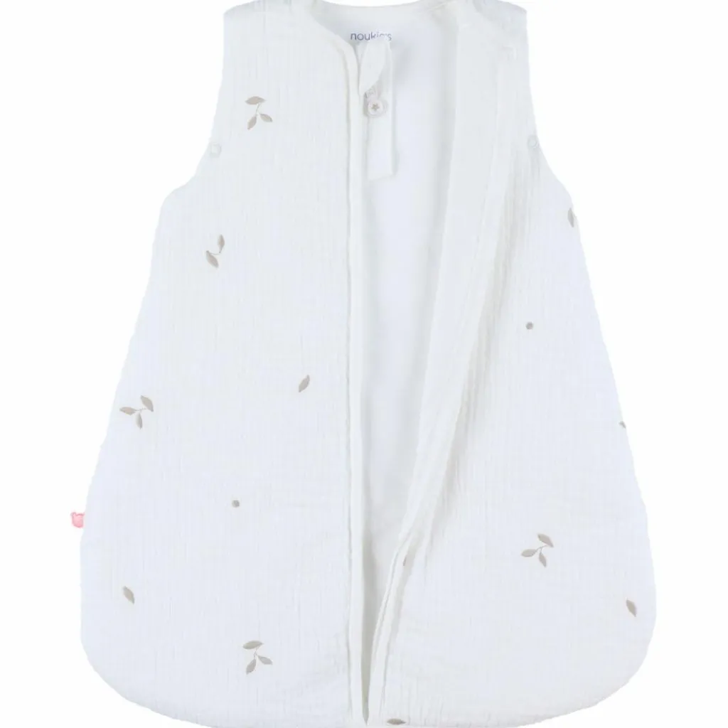 Clearance Gigoteuse blanche brodée en gaze de coton bio (50 cm) Gigoteuse Hiver