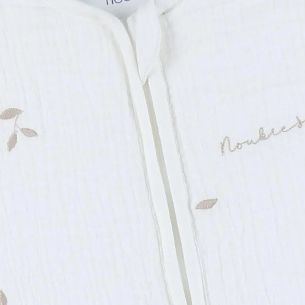 Clearance Gigoteuse blanche brodée en gaze de coton bio (50 cm) Gigoteuse Hiver