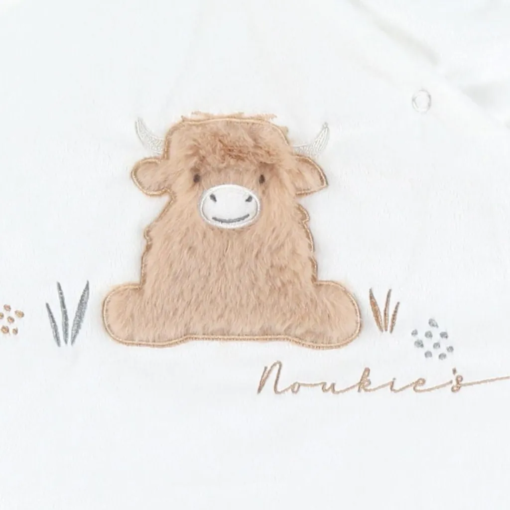 Noukie's Gigoteuse écrue brodée en Veloudoux (70 cm)