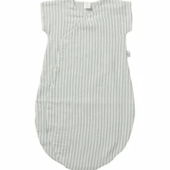 Clearance Gigoteuse d'été en gaze de coton rayé vert de gris (6-18 mois) Gigoteuse Été