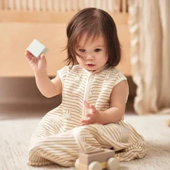 Jollein Gigoteuse gaze de coton Miffy Stripe Biscuit TOG 0,5 (3-6 mois)