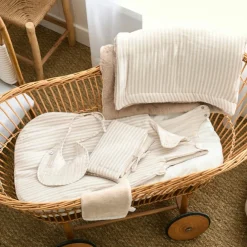 BB & Co Gigoteuse ouatinée en gaze de coton beige rayé galet (6-18 mois)