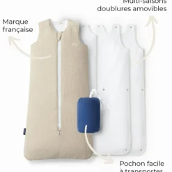 Les petites billes Gigoteuse réversible 4 saisons beige 18-36 mois