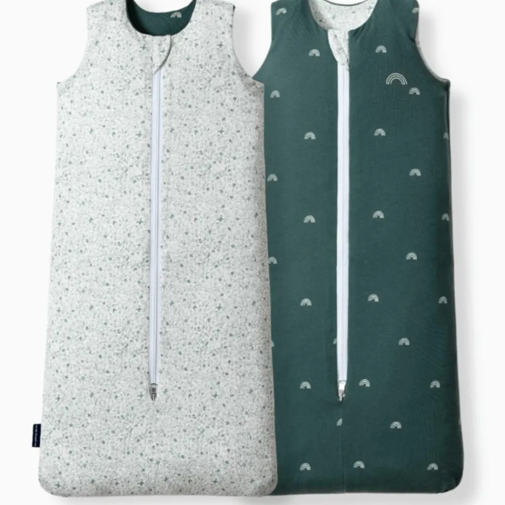 Les petites billes Gigoteuse réversible 4 saisons verte écureuils 6-18 mois