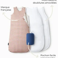 Les petites billes Gigoteuse réversible 4 saisons vichy 18-36 mois