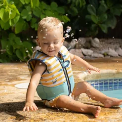 Swim Essentials Gilet de natation Baleine jaune-blanc (4-6 ans)