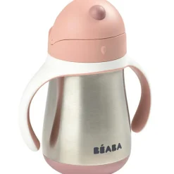 Gourde à paille en inox Old pink (250 ml) Enfant Gourde Enfant