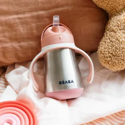 Gourde à paille en inox Old pink (250 ml) Enfant Gourde Enfant