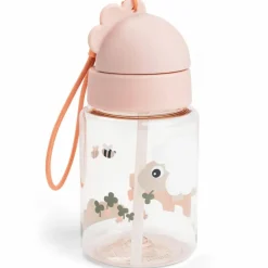 Enfant Done by Deer Gourde à paille Tiny farm Rose