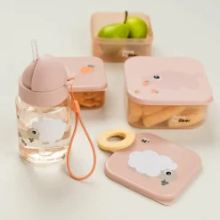 Enfant Done by Deer Gourde à paille Tiny farm Rose