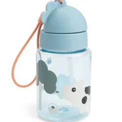 Enfant Done by Deer Gourde à paille Tiny farm Bleu