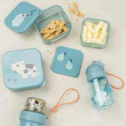 Enfant Done by Deer Gourde à paille Tiny farm Bleu