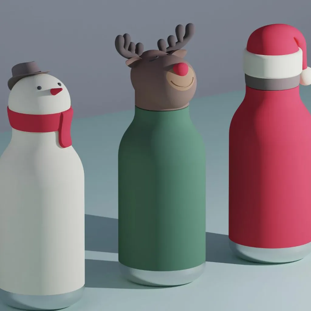 Enfant Asobu Gourde isotherme Bestie Bonhomme de neige (460 ml)