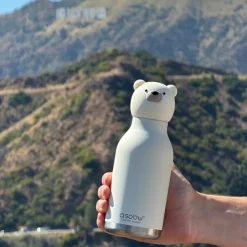 Enfant Asobu Gourde isotherme Bestie Ours Blanc (460 ml)