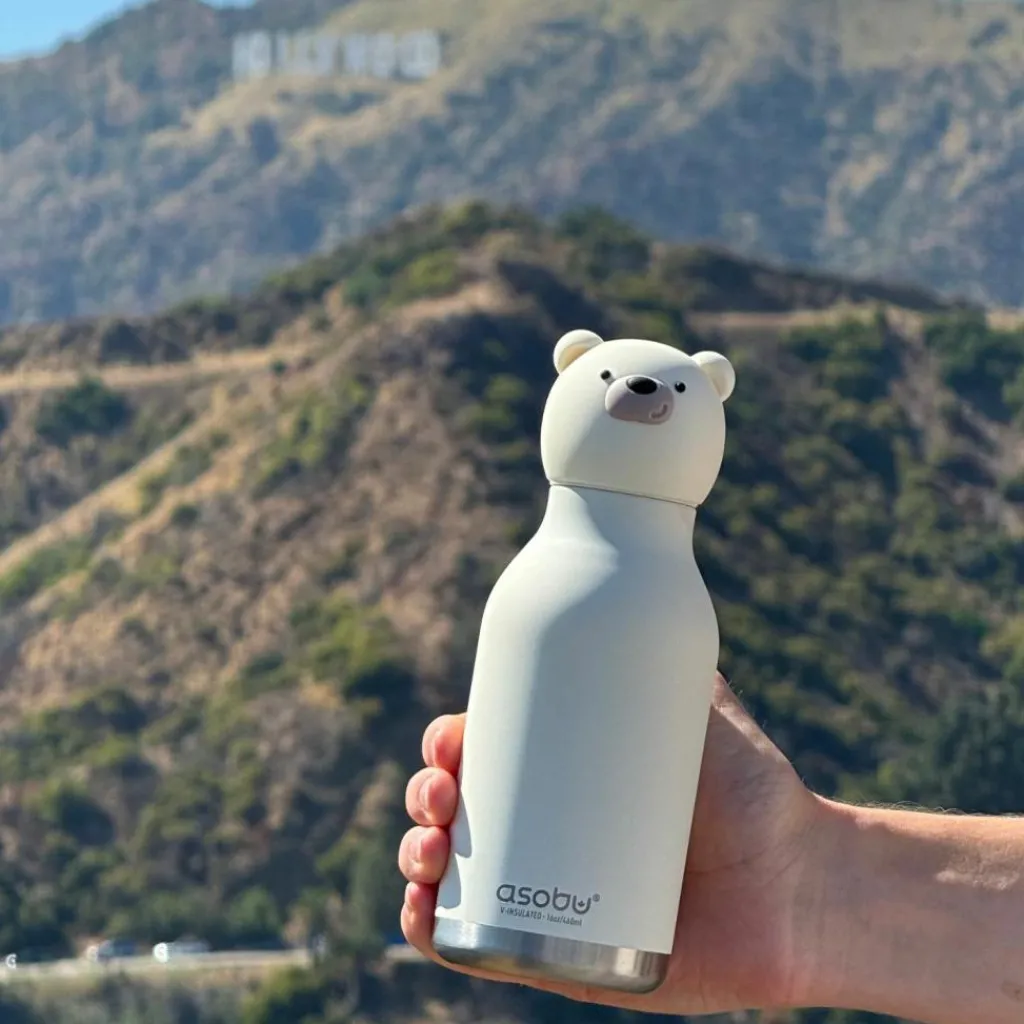 Enfant Asobu Gourde isotherme Bestie Ours Blanc (460 ml)