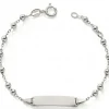 Enfant Baby bijoux Gourmette chaîne boule 12 + 2,5 cm (argent)