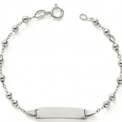 Enfant Baby bijoux Gourmette chaîne boule 12 + 2,5 cm (argent)