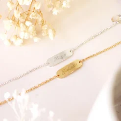 Outlet Gourmette chaîne enfant personnalisée (plaqué or 18 carats) Enfant Gourmette Bébé / Enfant