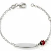 Enfant Baby bijoux Gourmette Coccinelle (argent)