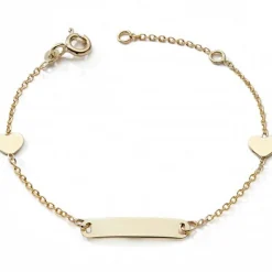 Outlet Gourmette Coeur 12 + 2,5 cm (or jaune 375°) Enfant Gourmette Bébé / Enfant