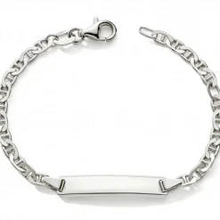 New Gourmette maille marine plaque rectangulaire 12-14,5 cm (argent) Enfant Gourmette Bébé / Enfant