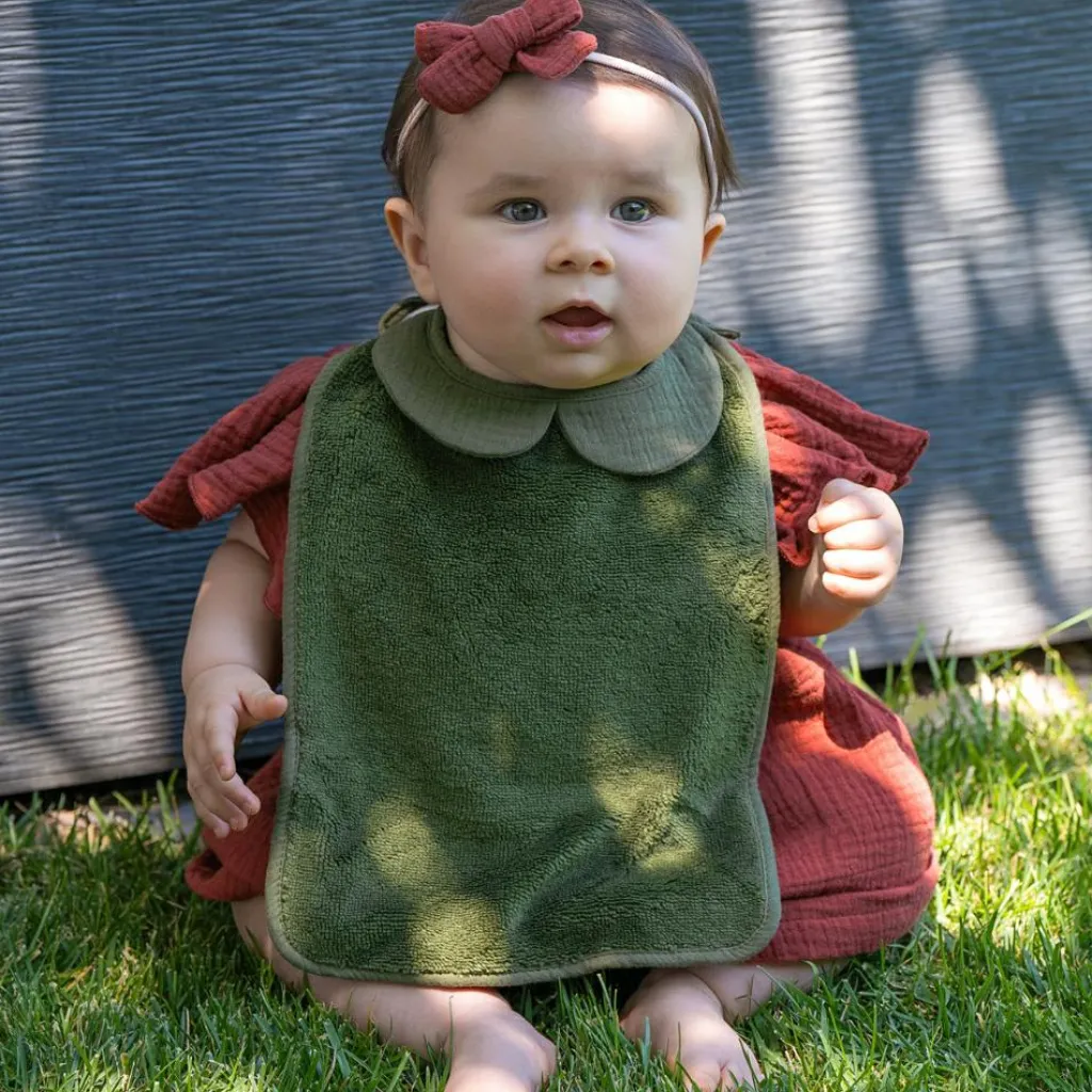 Sale Grand bavoir Soft bambou et gaze de coton Fougère Bavoirs