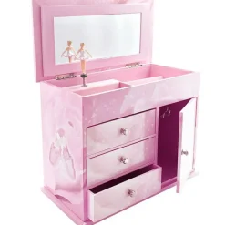Trousselier Grande boîte à bijoux musicale à tiroirs Ballerine rose