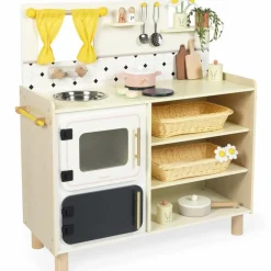 Enfant Janod Grande cuisine équipée en bois Mamie Soleil (16 pièces)