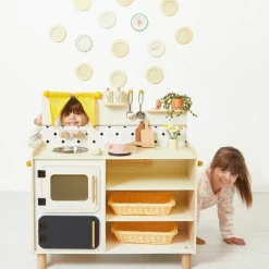 Enfant Janod Grande cuisine équipée en bois Mamie Soleil (16 pièces)