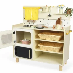 Enfant Janod Grande cuisine équipée en bois Mamie Soleil (16 pièces)