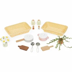 Enfant Janod Grande cuisine équipée en bois Mamie Soleil (16 pièces)
