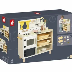 Enfant Janod Grande cuisine équipée en bois Mamie Soleil (16 pièces)