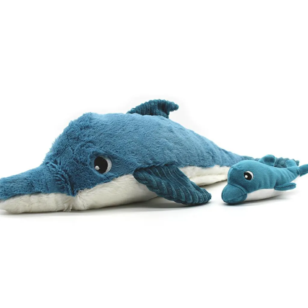 Discount Grande peluche Tofou le dauphin maman et bébé bleu (50 cm) Peluche Moyenne (20-59 Cm)
