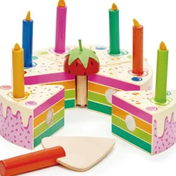 Sale Gâteau d'anniversaire arc-en-ciel à découper Dînette Et Aliments Factices