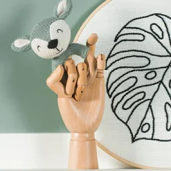 Jollein Hochet anneau de dentition biche en tricot vert cendre