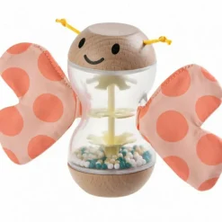 Hochet bâton de pluie papillon rose (16 x 11 cm) Eveil Musical