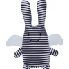 Trousselier Hochet peluche Ange lapin marinière + pochette en coton