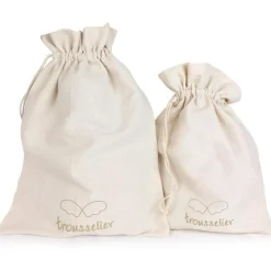 Trousselier Hochet peluche Ange lapin marinière + pochette en coton