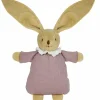 Trousselier Hochet peluche lapin nid d'ange en coton bio vieux rose