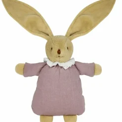 Trousselier Hochet peluche lapin nid d'ange en coton bio vieux rose