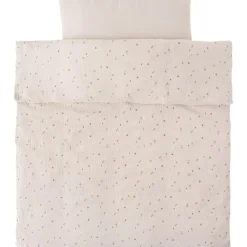 Best Housse couette en mousseline Bali, Moka & Snow (100x140 cm) Parure De Lit Bébé